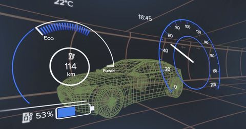 Advanced Vehicle Interface with Digital Car Overlay Design - Download Free Stock Images Pikwizard.com