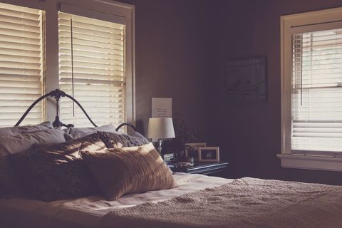 Cozy sunlit bedroom interior design with vintage touches