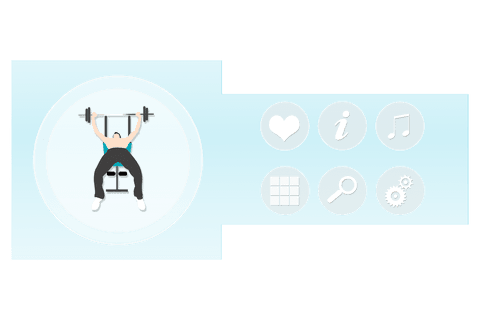 fitness themed icons with exercising man on transparent background - Download Free Stock Videos Pikwizard.com