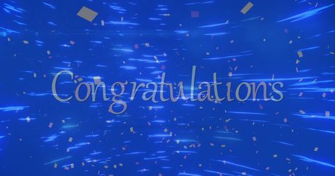 congratulations text with falling confetti and light trails - Download Free Stock Images Pikwizard.com