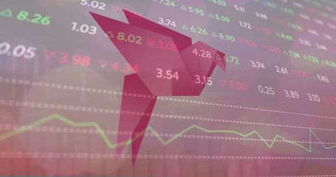 Financial Data Projections with Abstract Pink Paper Bird - Download Free Stock Images Pikwizard.com