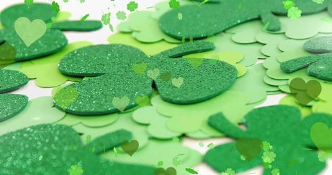 Shimmering Green Shamrocks on White Background for St. Patrick's Day - Download Free Stock Images Pikwizard.com