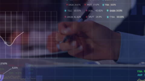 Businessman Analyzing Stock Market Data Visualization