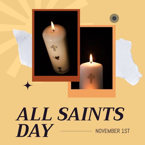 All Saints Day Celebration with Lit Candle and Crosses - Download Free Stock Templates Pikwizard.com