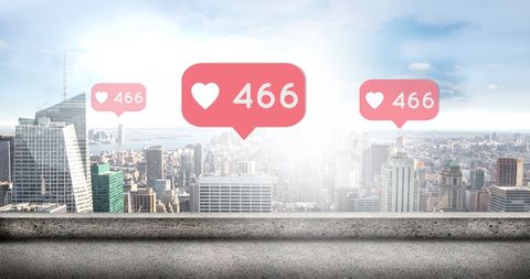 Social Media Engagement Scenes Against Modern City Skyline - Download Free Stock Images Pikwizard.com