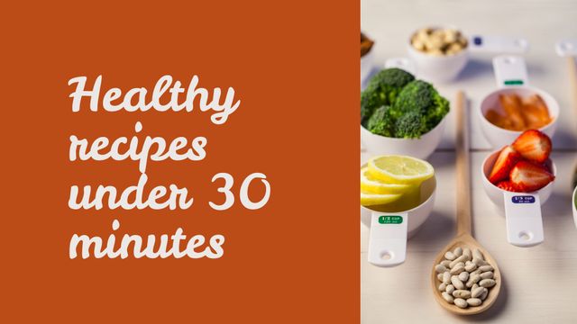 Healthy Recipes Under 30 Minutes with Fresh Ingredients - Download Free Stock Templates Pikwizard.com