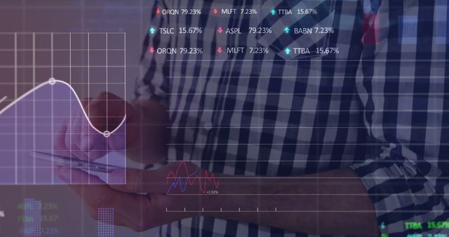 Analyst Viewing Market Trends on Tablet with Digital Graph Overlay - Download Free Stock Images Pikwizard.com