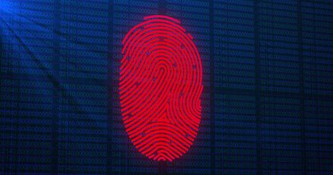 Digital Biometric Fingerprint on Black Cybersecurity Interface - Download Free Stock Images Pikwizard.com