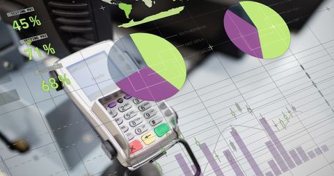 Financial Data Visualization with Payment Terminal Concept - Download Free Stock Images Pikwizard.com