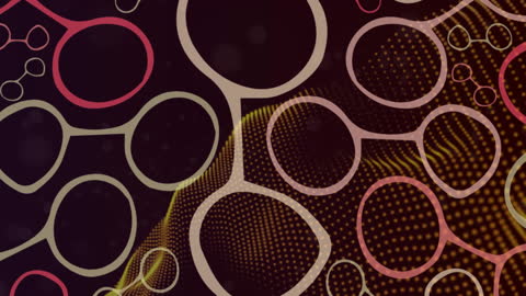 Abstract Circular Pattern with Dynamic Orange Patterns