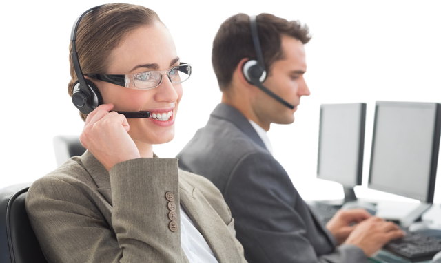 Transparent Business People Using Headsets Smiling in Office Environment - Download Free Stock Videos Pikwizard.com