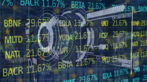 Dynamic Stock Market Data Over EU Conceptual Illustration