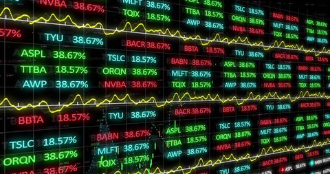 Dynamic Display of Stock Market Data with Graph Lines - Download Free Stock Images Pikwizard.com