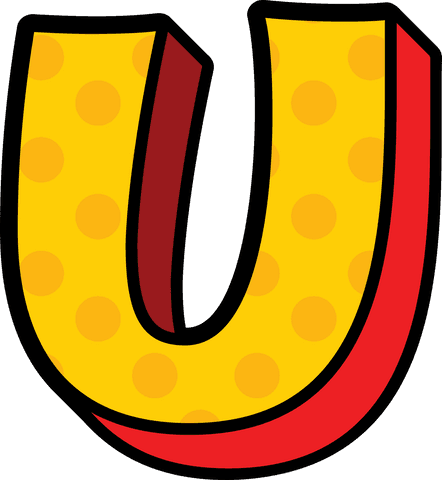 Vibrant Yellow U Letter with Red Outline on Transparent Background - Download Free Stock Videos Pikwizard.com