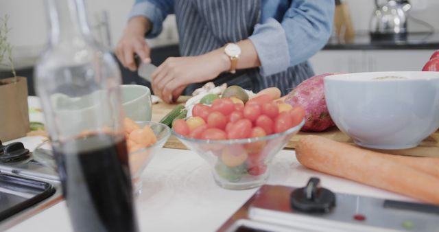 Person Preparing Healthy Meal in Modern Kitchen with Fresh Vegetables - Download Free Stock Images Pikwizard.com