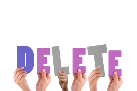 Hands Holding Delete Text on Transparent Background Vector - Download Free Stock Videos Pikwizard.com