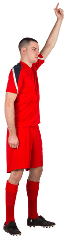 transparent image of football player raising hand in red uniform - Download Free Stock Videos Pikwizard.com