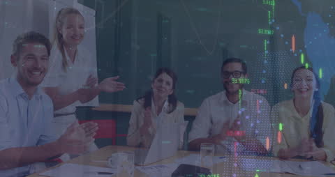 Business Team Analyzing Financial Data Compilation