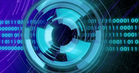 Futuristic Digital Interface with Binary Coding and Geometric Shapes - Download Free Stock Images Pikwizard.com