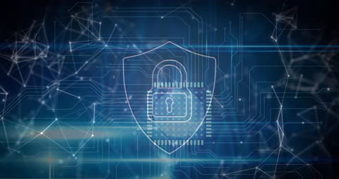 Digital Security Lock with Circuit Network Background