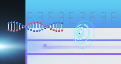 Digital Animation of Rotating DNA Helix and Abstract Clock Design