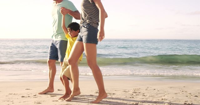 Family Enjoying Summer Vacation on Beach - Download Free Stock Images Pikwizard.com