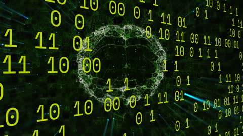 Binary Code and Digital Brain Connection Visual
