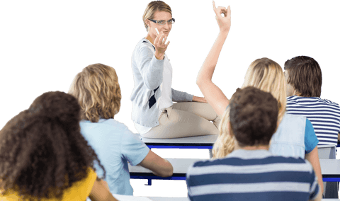 transparent classroom scene with female student raising hand - Download Free Stock Videos Pikwizard.com
