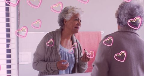 Senior Woman Enjoying Each Moment With Self-Care Routine