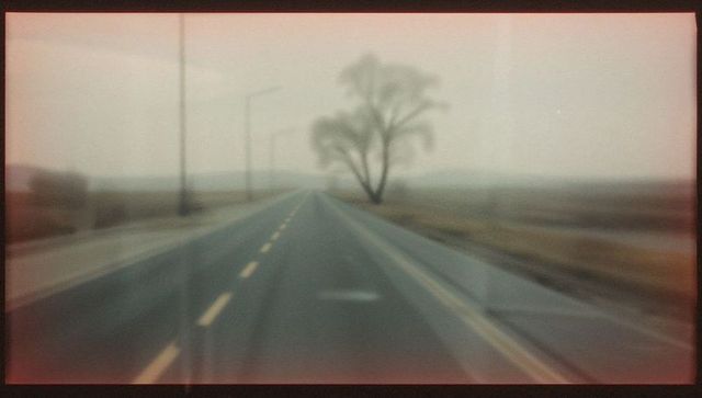 Mystical Rural Road with Fog and Tranquil Tree Atmosphere