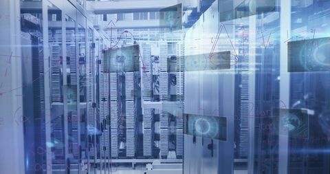 Virtual Interface with Servers and Abstract Data Concepts - Download Free Stock Images Pikwizard.com