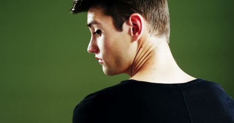Contemplative Young Male Listening Intently Profile View - Download Free Stock Images Pikwizard.com