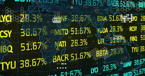 Global Fintech Data Stream Overlay on World Map - Download Free Stock Images Pikwizard.com