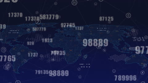 Digital Animation of Global Data Processing over World Map