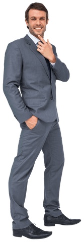 Smiling Caucasian Businessman Standing On Transparent Background