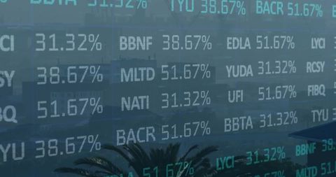 Stock Market Overlaid on Cityscape Illustrating Global Business Trends