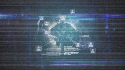 Futuristic Digital Interface and Network Visualization