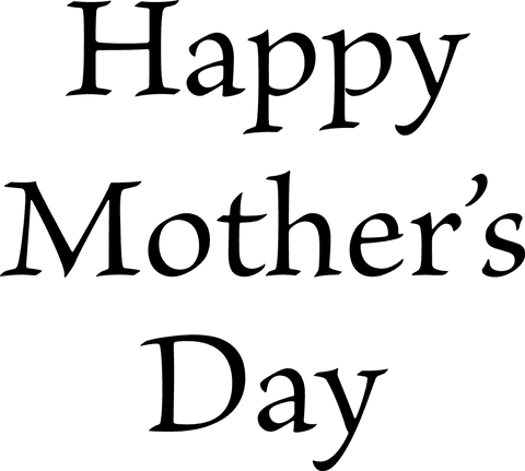 Celebratory mother's day text on transparent background