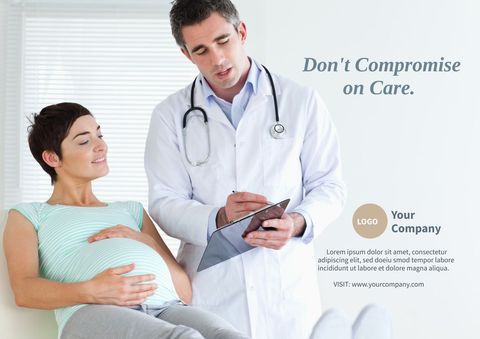 Doctor consulting pregnant woman in healthcare setting