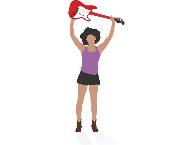 Transparent Digital PNG of Woman Lifting Guitar, Music and Entertainment Illustration - Download Free Stock Videos Pikwizard.com