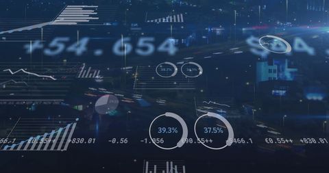 Statistical Data Visualization Over City at Night - Download Free Stock Images Pikwizard.com