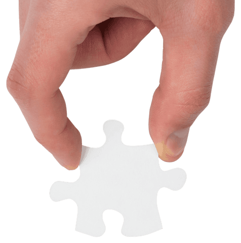 hand holding transparent jigsaw puzzle piece on white background - Download Free Stock Videos Pikwizard.com