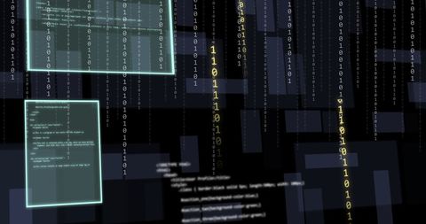 Digital Data Processing Interfaces on Dark Background - Download Free Stock Images Pikwizard.com