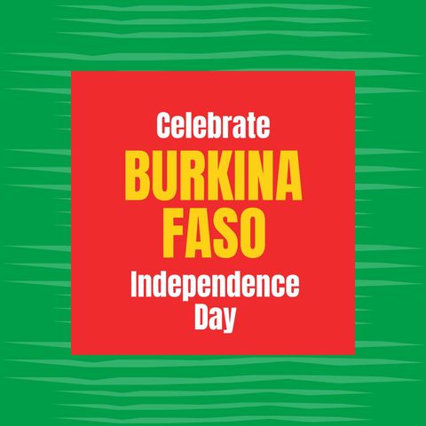 Celebrate Burkina Faso Independence Day Illustration on Green Background - Download Free Stock Templates Pikwizard.com
