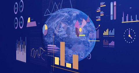 digital financial data over earth: global business concept - Download Free Stock Images Pikwizard.com