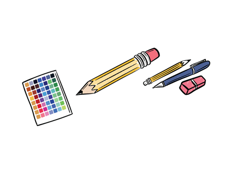 transparent illustration of assorted office supplies for design projects - Download Free Stock Videos Pikwizard.com