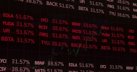 Fluctuating Stock Market Graph with Red Numerical Data - Download Free Stock Images Pikwizard.com