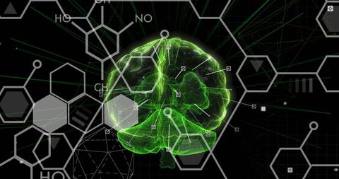 digital brain with geometric patterns in futuristic design - Download Free Stock Images Pikwizard.com