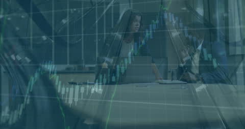 Business Team Analyzing Financial Data in Corporate Office