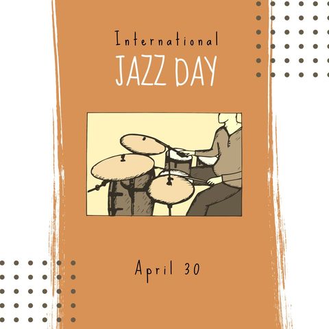 international jazz day drummer design with minimalist style - Download Free Stock Templates Pikwizard.com